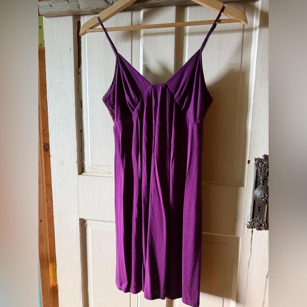 Midnight Purple Lace Back Babydoll Slip Dress – Size Small